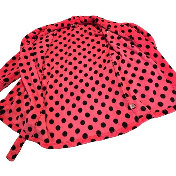 Victoria's Secret Bright PINK Women's XS Polka Dot Thick Soft Fleece Robe - Picture 13 of 16